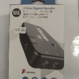 SLX TV Signal Booster Aerial Amplifier, 2 Way Signal Distribution Amplifier with Coax Connections, 4G & 5G Filtering, Indoor TV Aerial, HD & 4K TV/FM/Dab & Freeview, Variable Gain Control