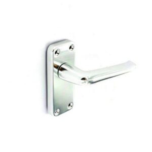 Securit S3105 Aluminium Latch Door Handles Bright 100mm Pair
