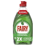 (N)Fairy Original Washing up Liquid Green with Liftaction. No Soaking, No Grease